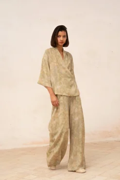 Ada, hope print silk pants