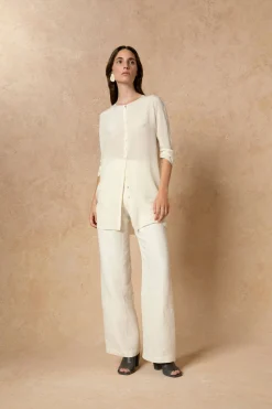 Agnes, ivory silk shirt