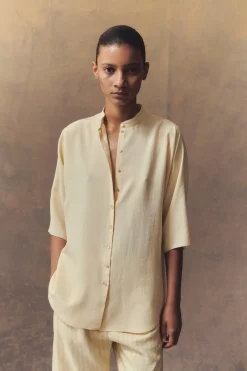 Alba, vanilla silk shirt