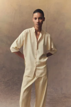 Alba, vanilla silk shirt