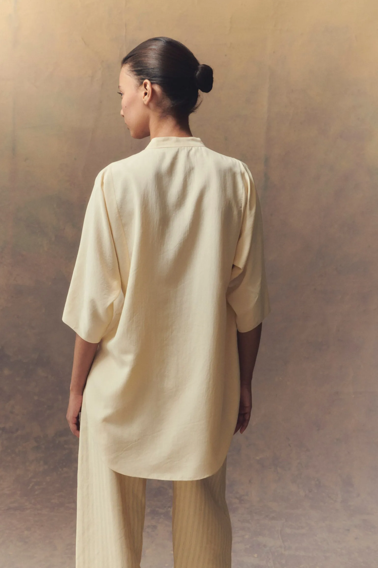 Alba, vanilla silk shirt