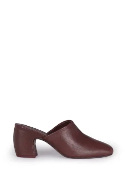 Alice, burgundy leather mule