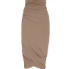 Alice, cocoa stretch cupro skirt