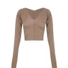 Alice, cocoa top in stretch cupro