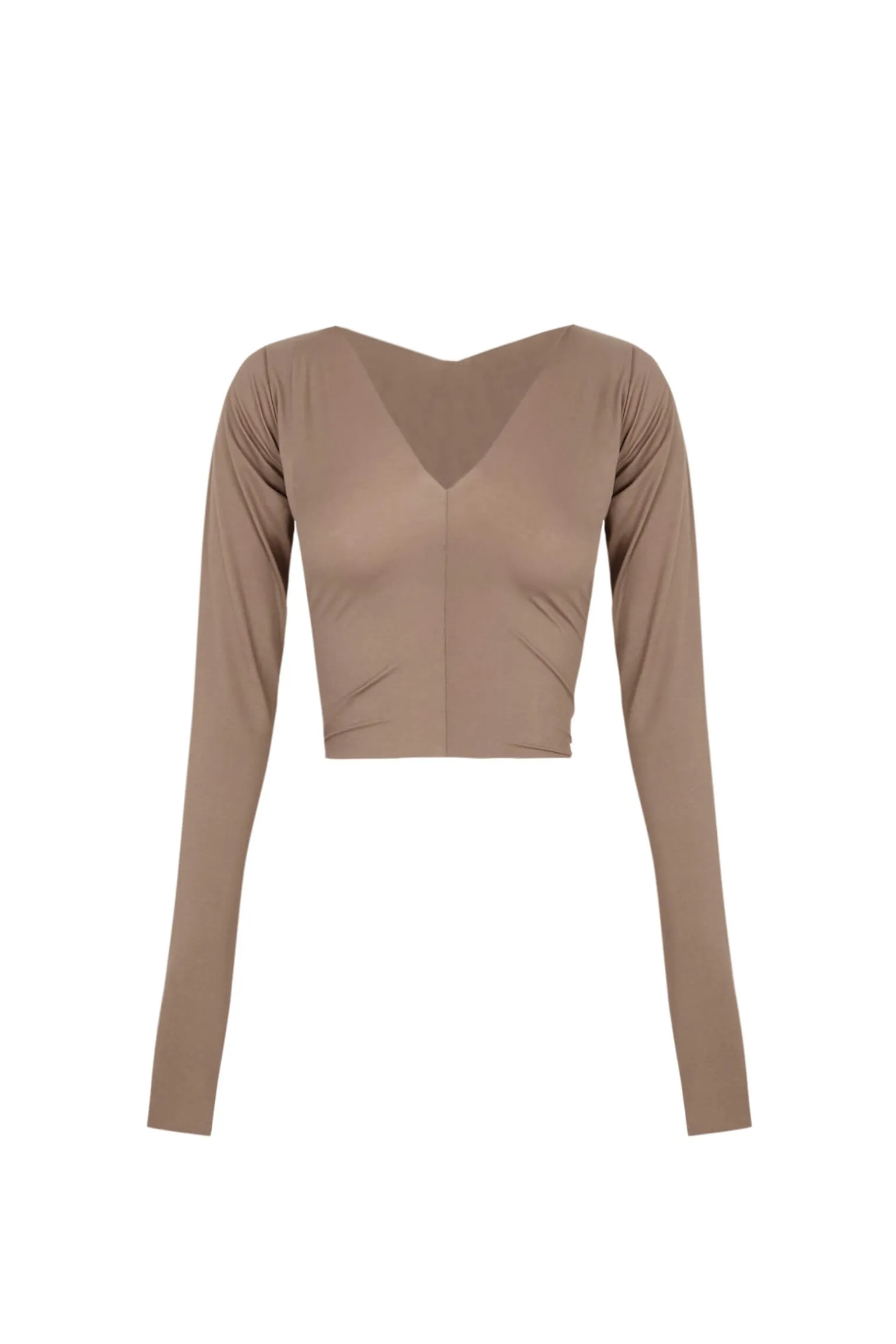 Alice, cocoa top in stretch cupro