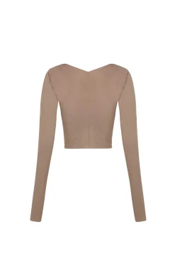 Alice, cocoa top in stretch cupro