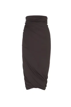 Alice, graphite stretch cupro skirt