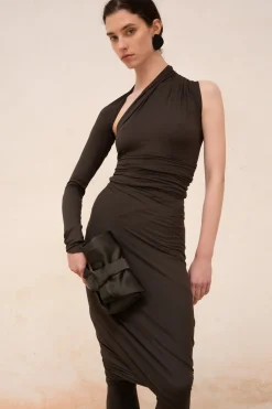 Alice, graphite stretch cupro skirt