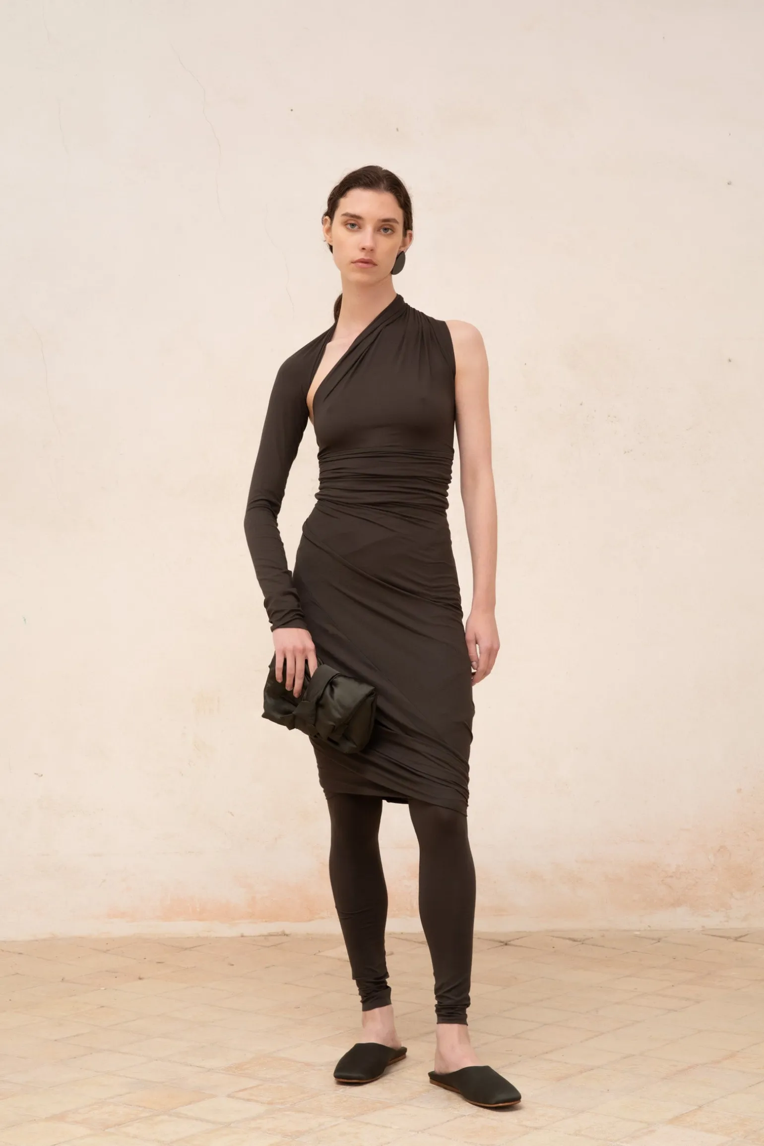 Alice, graphite stretch cupro skirt