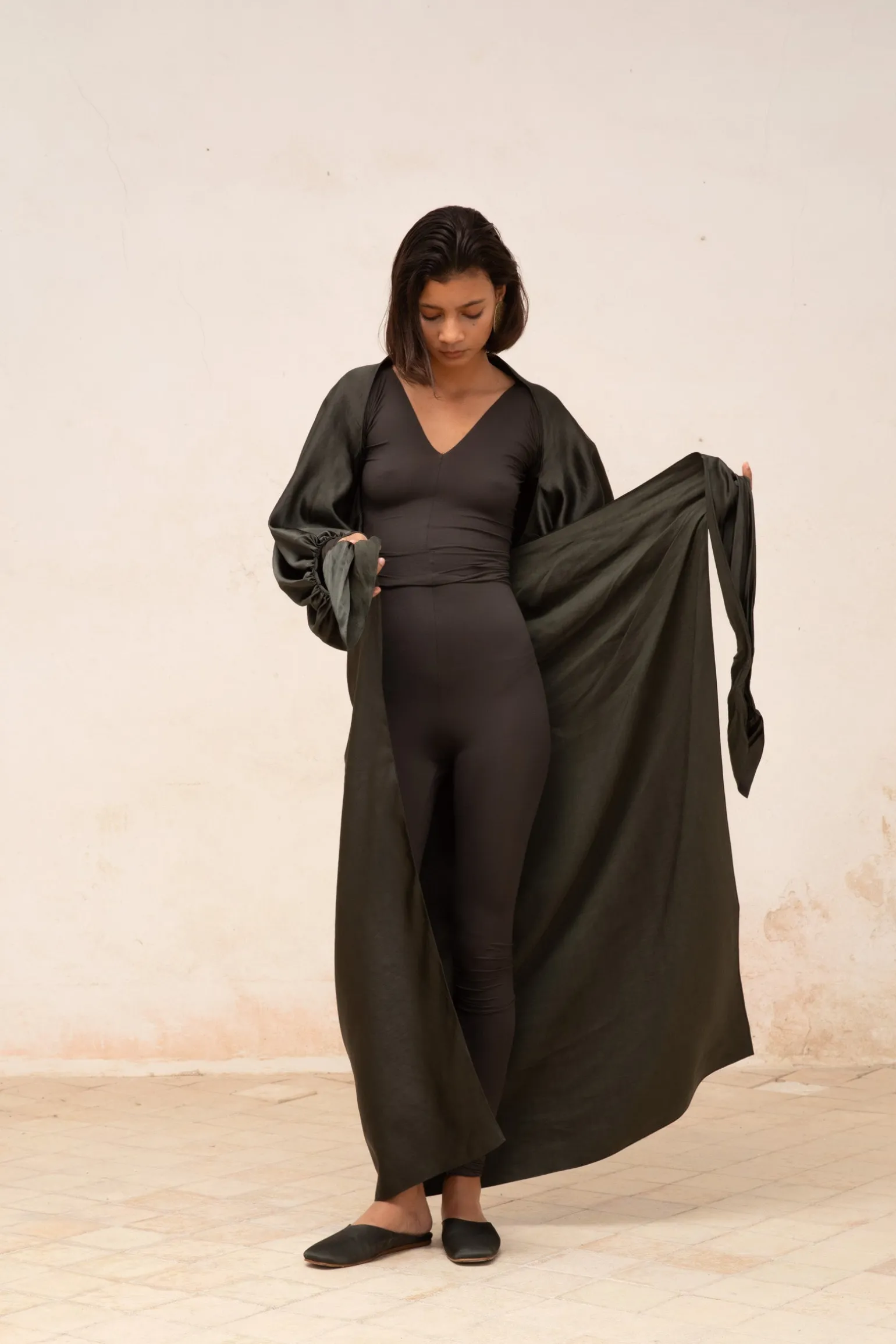 Alice, graphite stretch cupro leggings