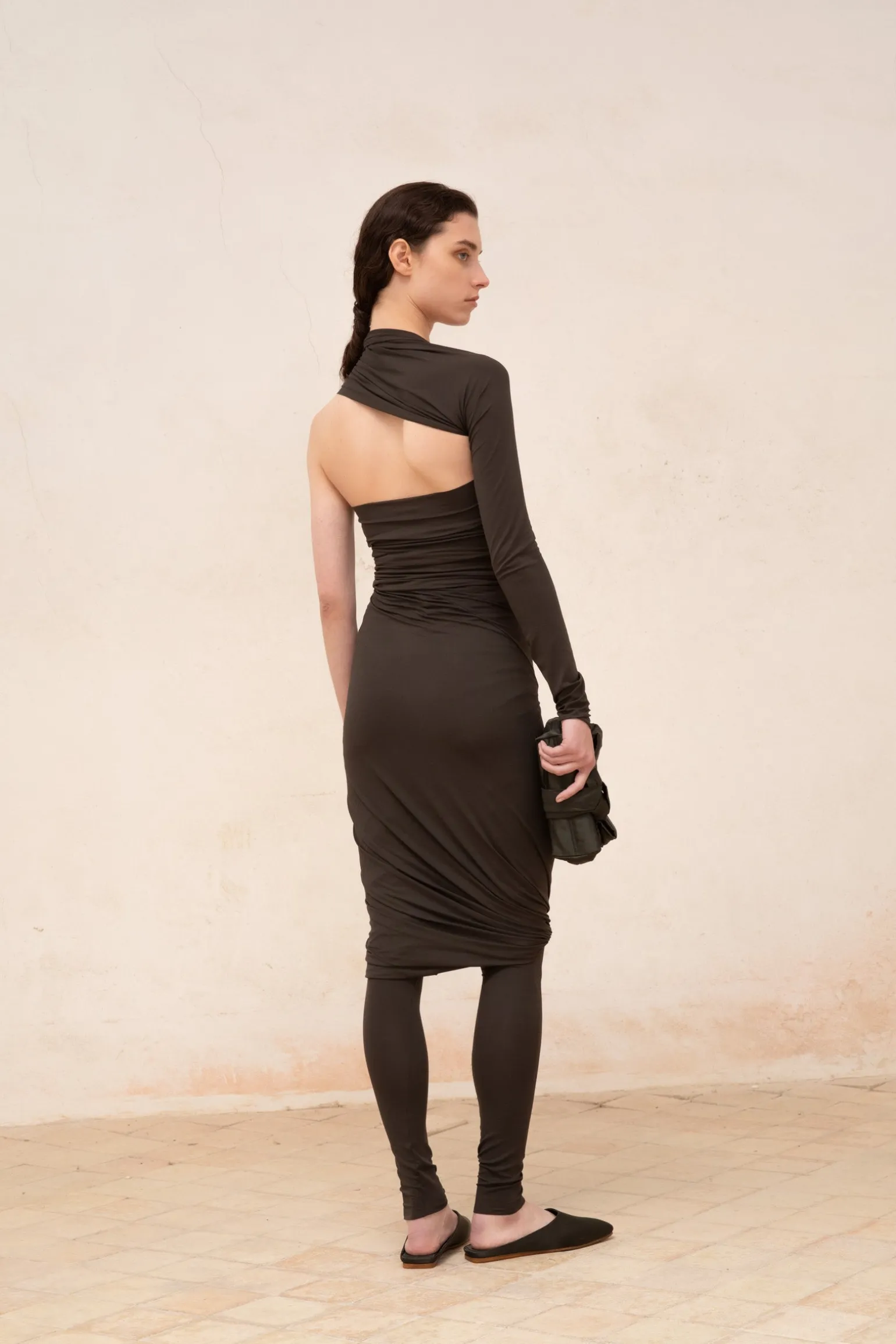 Alice, graphite stretch cupro skirt
