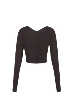 Alice, graphite stretch cupro top