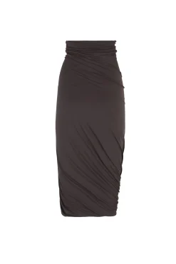 Alice, graphite stretch cupro skirt
