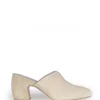 Alice, mule in ecru brushed suede