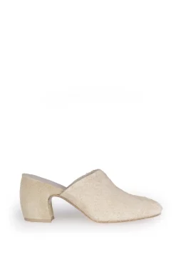 Alice, mule in ecru brushed suede