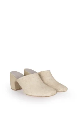 Alice, mule in ecru brushed suede