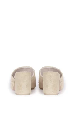Alice, mule in ecru brushed suede