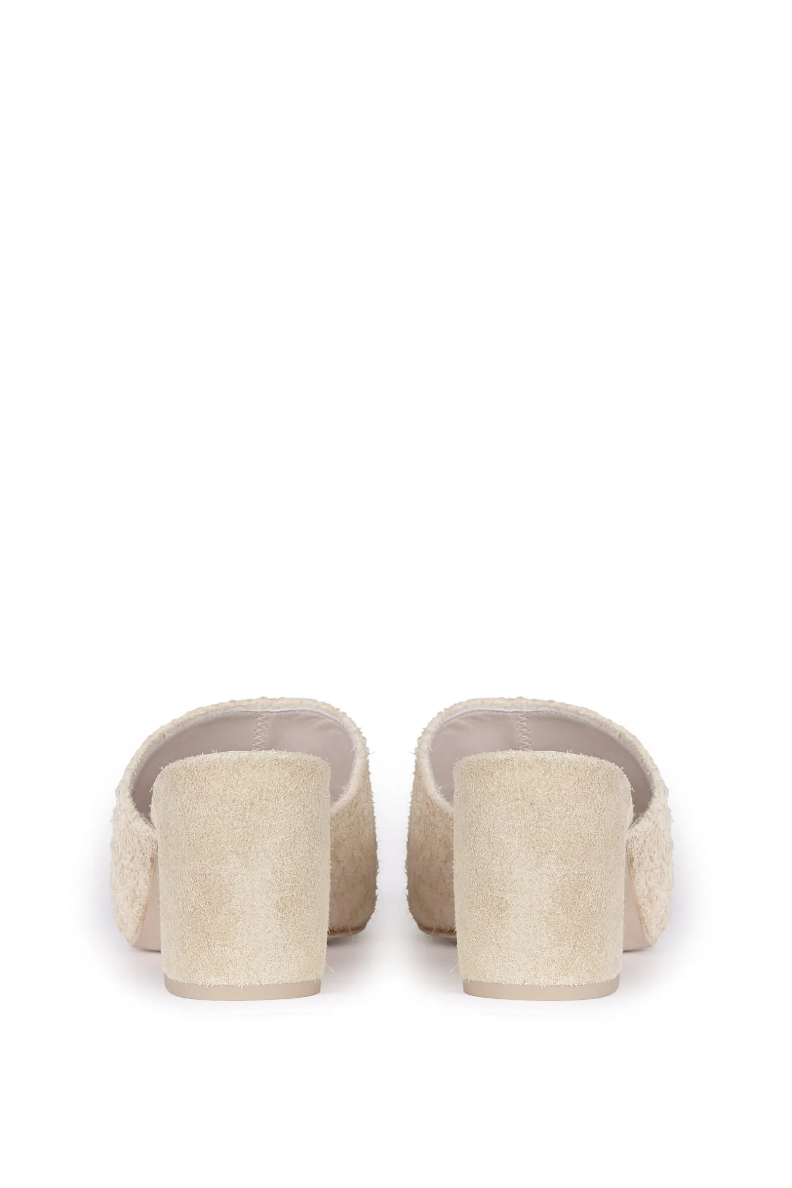 Alice, mule in ecru brushed suede