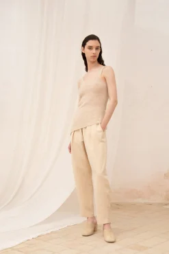 Alice, mule in ecru brushed suede