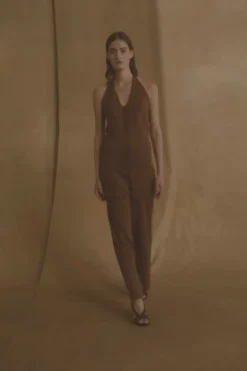 Alon, cinnamon linen and silk pants