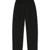 Ama, black linen and silk pants