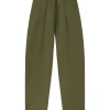Ama, green linen and silk pants