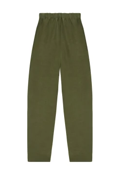 Ama, green linen and silk pants