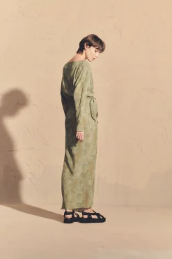 Amina, amantis print silk dress