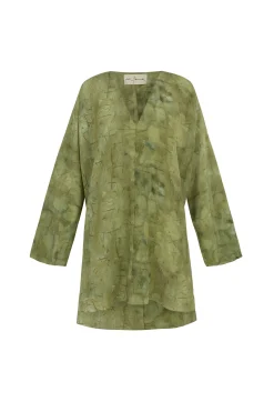 Amina, top in amantis print silk