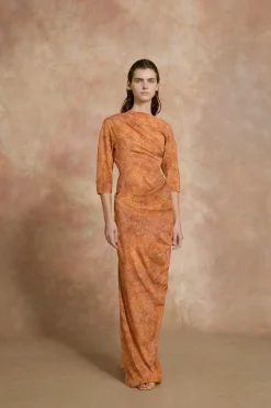 Anja, sora print silk dress
