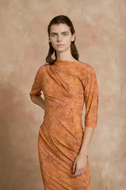 Anja, sora print silk dress
