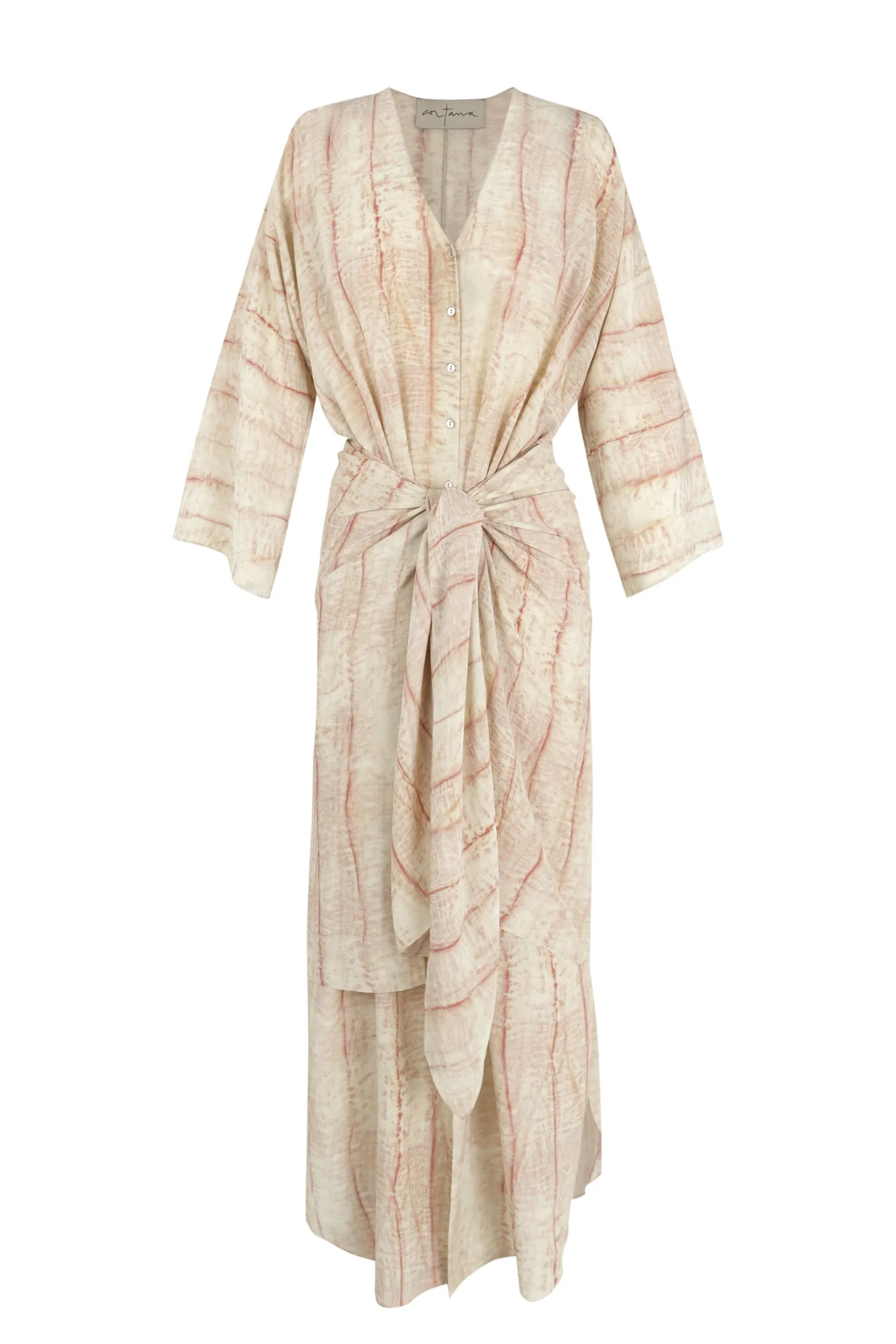 Antibes, irony print silk dress