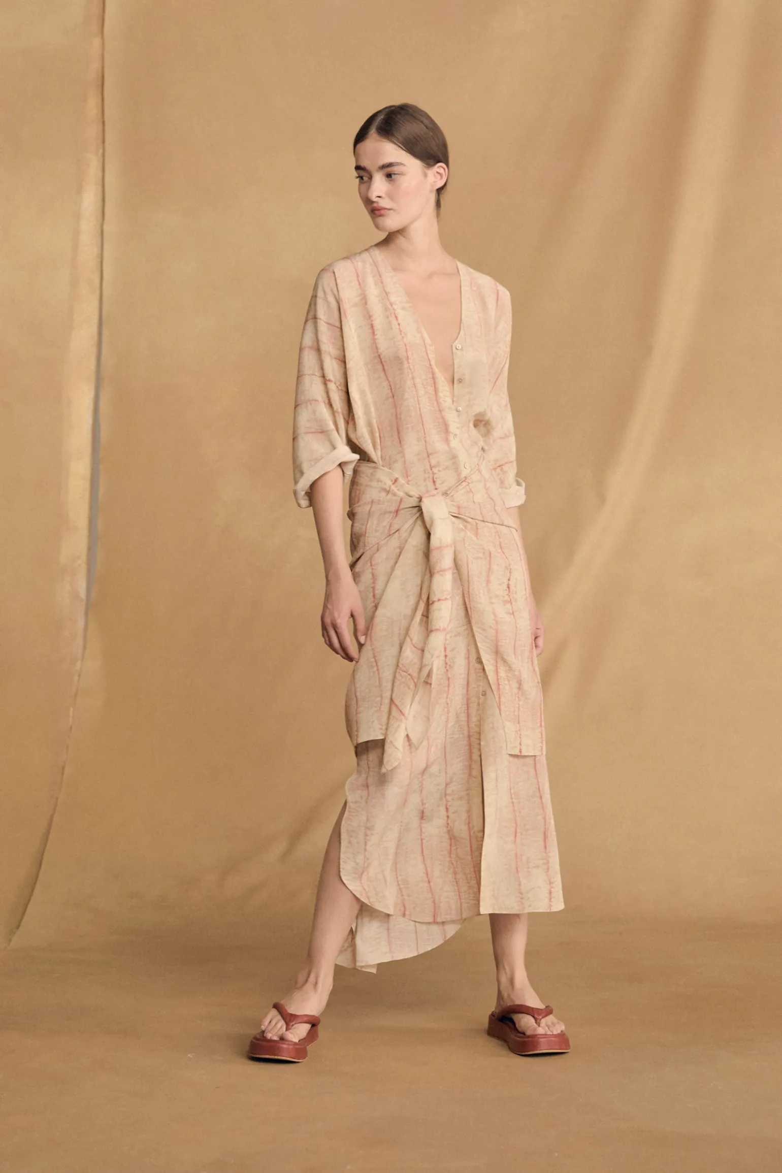 Antibes, irony print silk dress