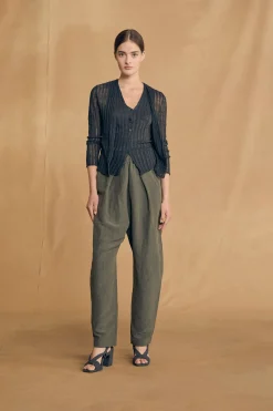 Antico, graphite hemp cardigan