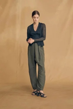 Antico, graphite hemp cardigan