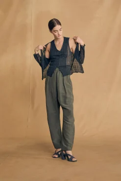 Antico, graphite hemp cardigan