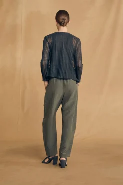 Antico, graphite hemp cardigan