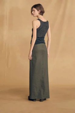 Antico, graphite hemp knit top
