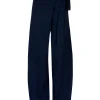 Arco, deep blue linen and cupro pants