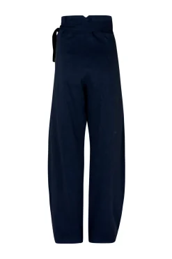 Arco, deep blue linen and cupro pants