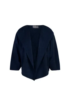 Arco, jacket in deep blue linen and cupro