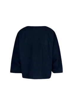 Arco, jacket in deep blue linen and cupro