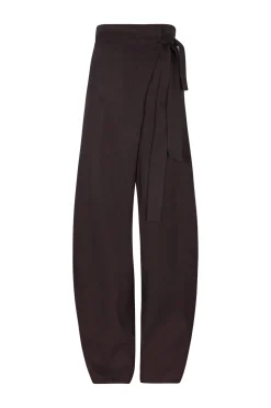 Arco, pants in burgundy linen and cupro