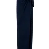 Arco, skirt in deep blue linen and cupro