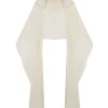 Arena, ivory hooded scarf