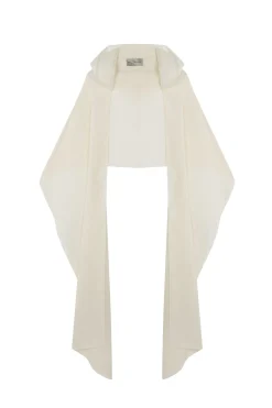 Arena, ivory hooded scarf