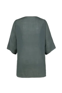Arena, ocean green ramie top