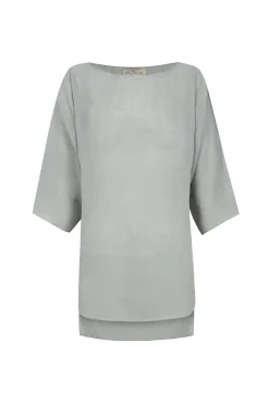 Arena, sky blue ramie top