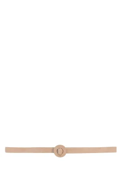 Aro S, thin belt in beige suede