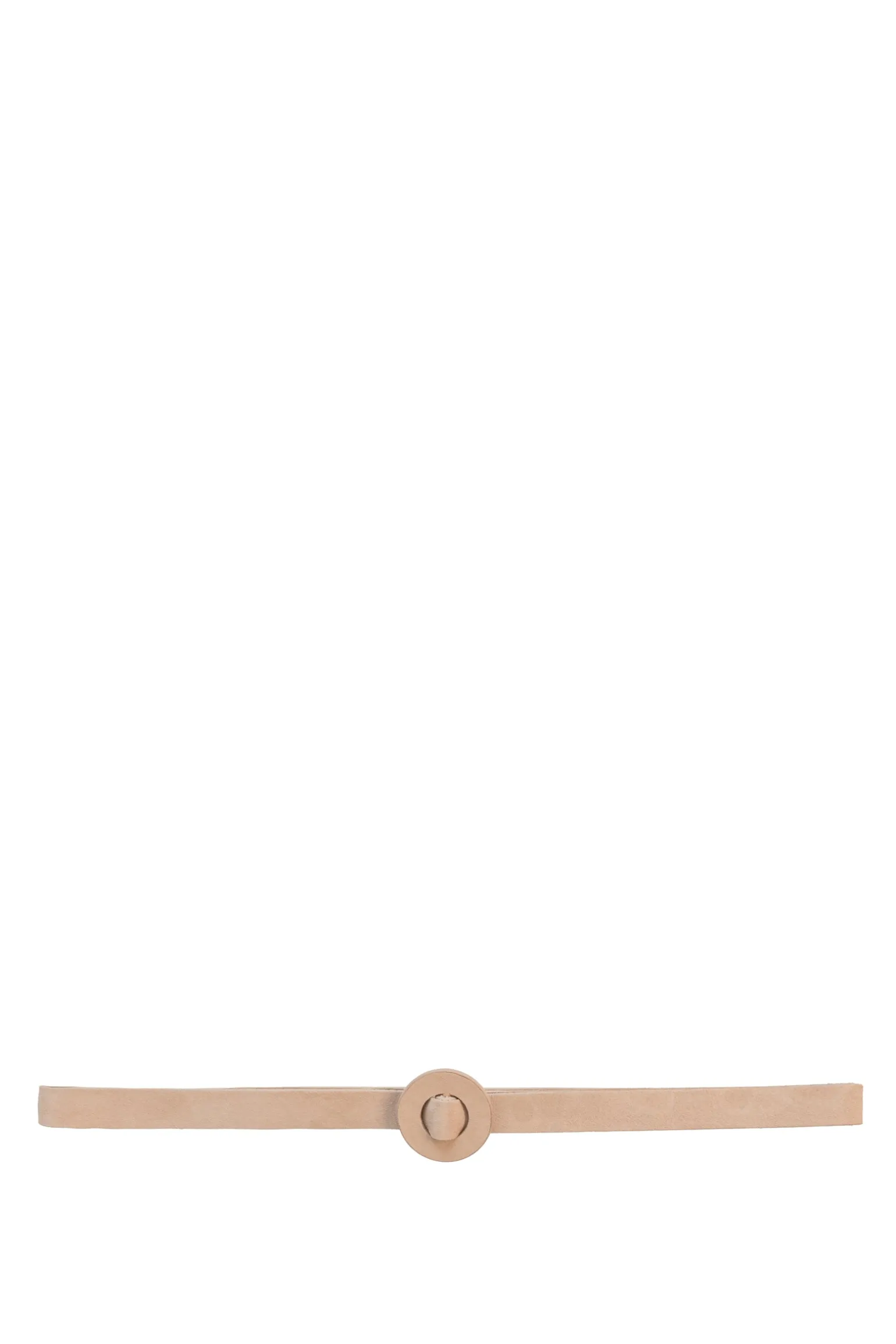 Aro S, thin belt in beige suede